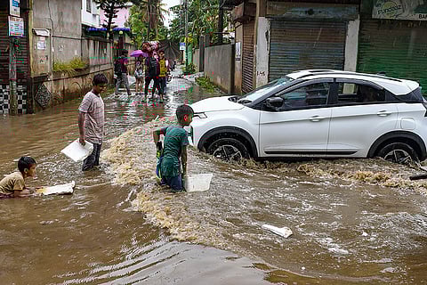 Waterlogged road in Guwahati